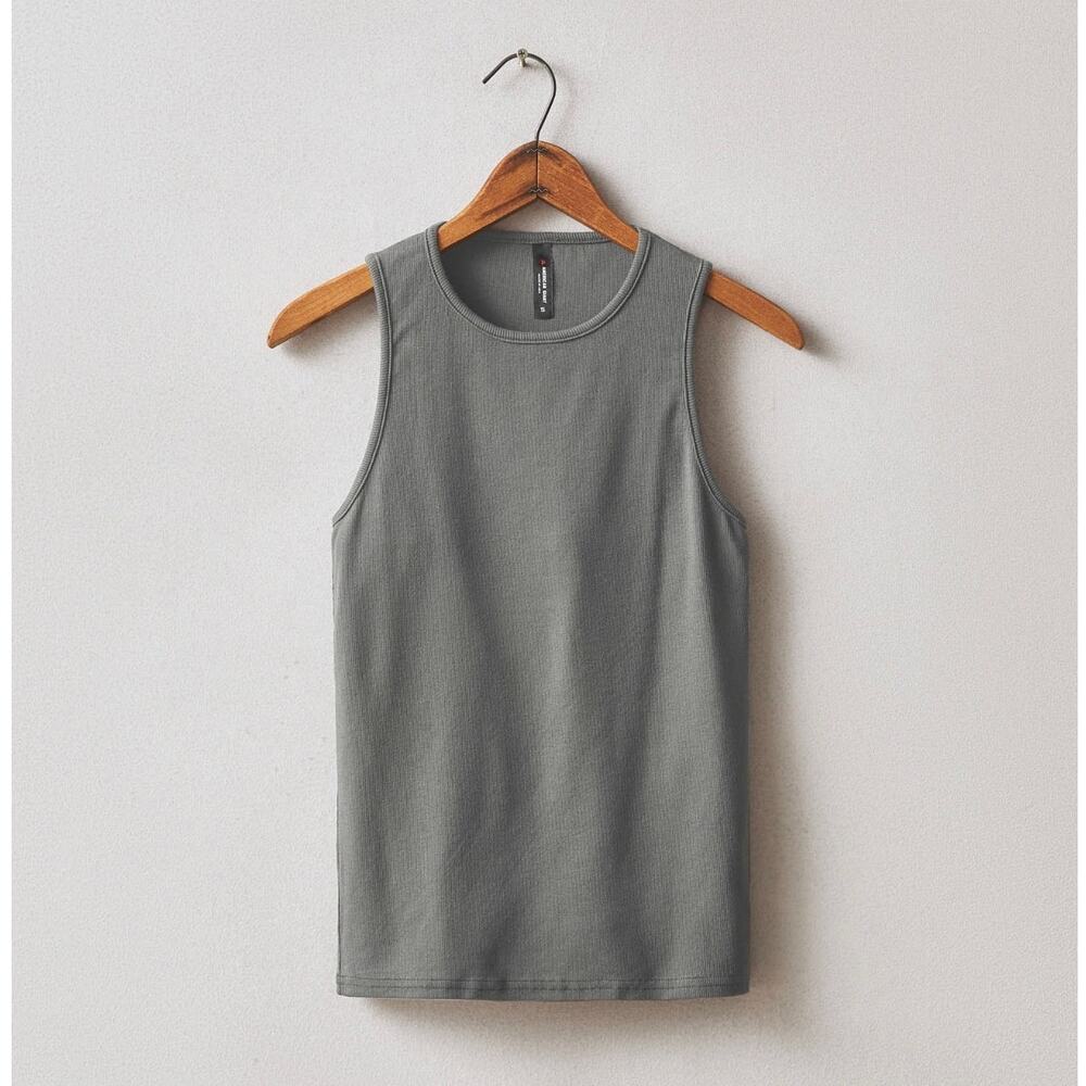 American Giant Women's Luxe Rib Tank Monument Grey Size Medium NWOT